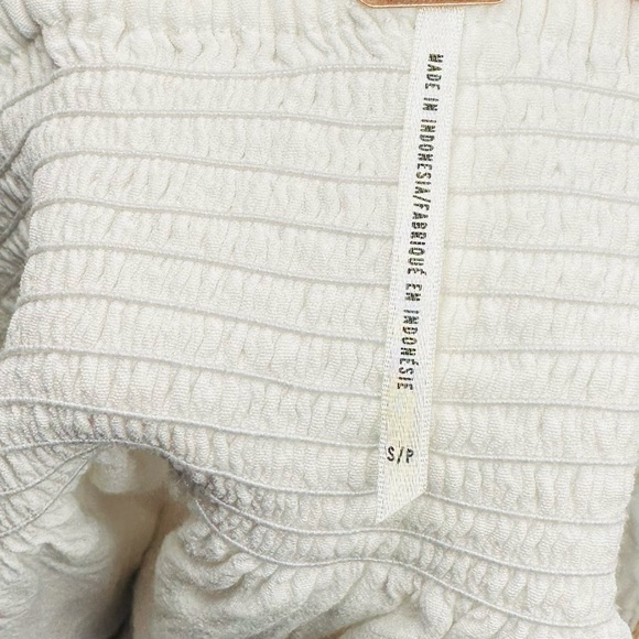 free people shorts set artisanally made white and tan size small - Picture 5 of 7